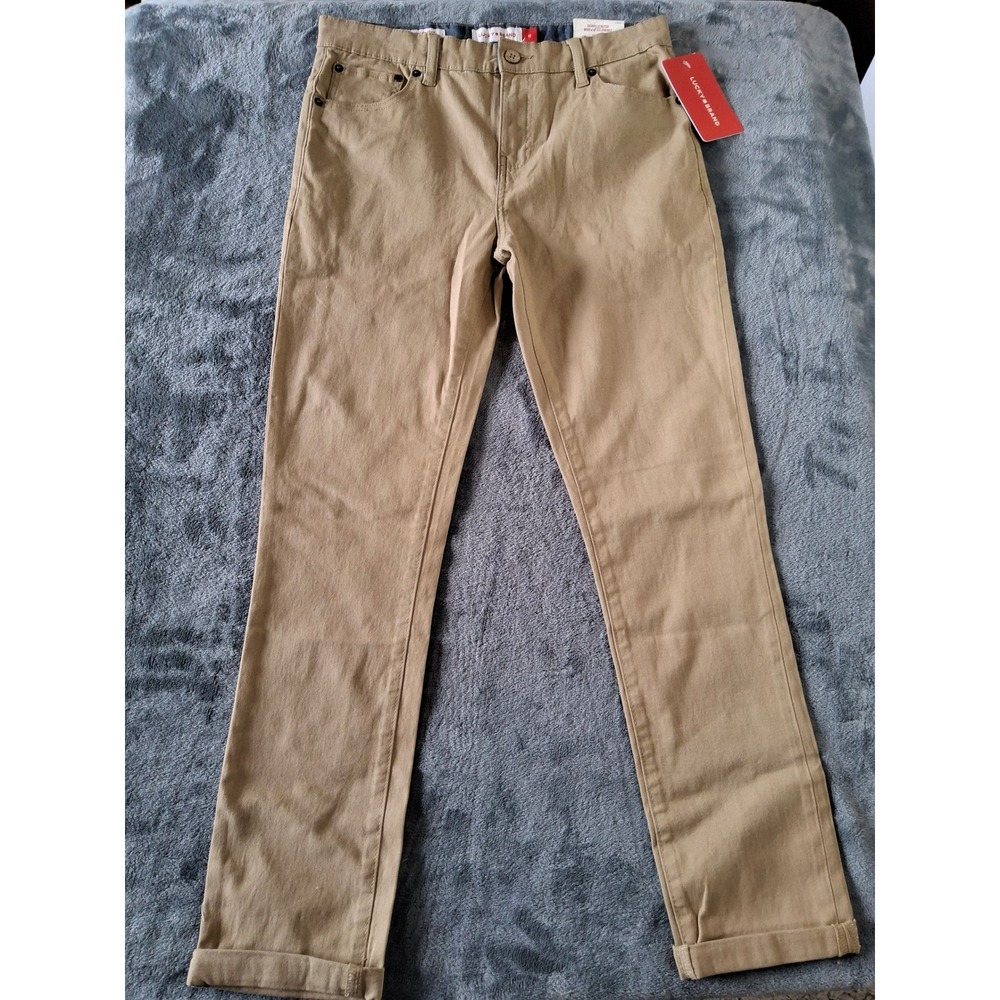 Lucky‎ Brand Skinny Stretch Pants Kelp Tan Khaki Size 16 LBFDC33F-022 NWT
